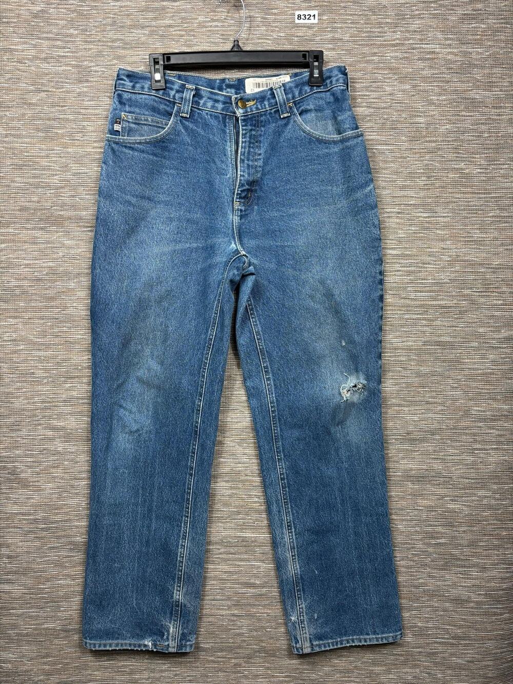 Carhartt Jeans Mens 32x36 Blue Relaxed Fit Straight Leg Workwear Distressed